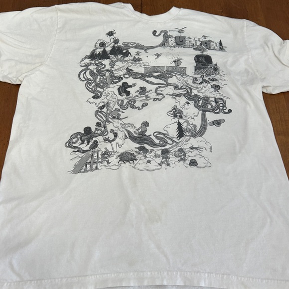 Source Unknown Other - Men’s Doodle Snowboard T-shirt white collectible Burton stains see photos